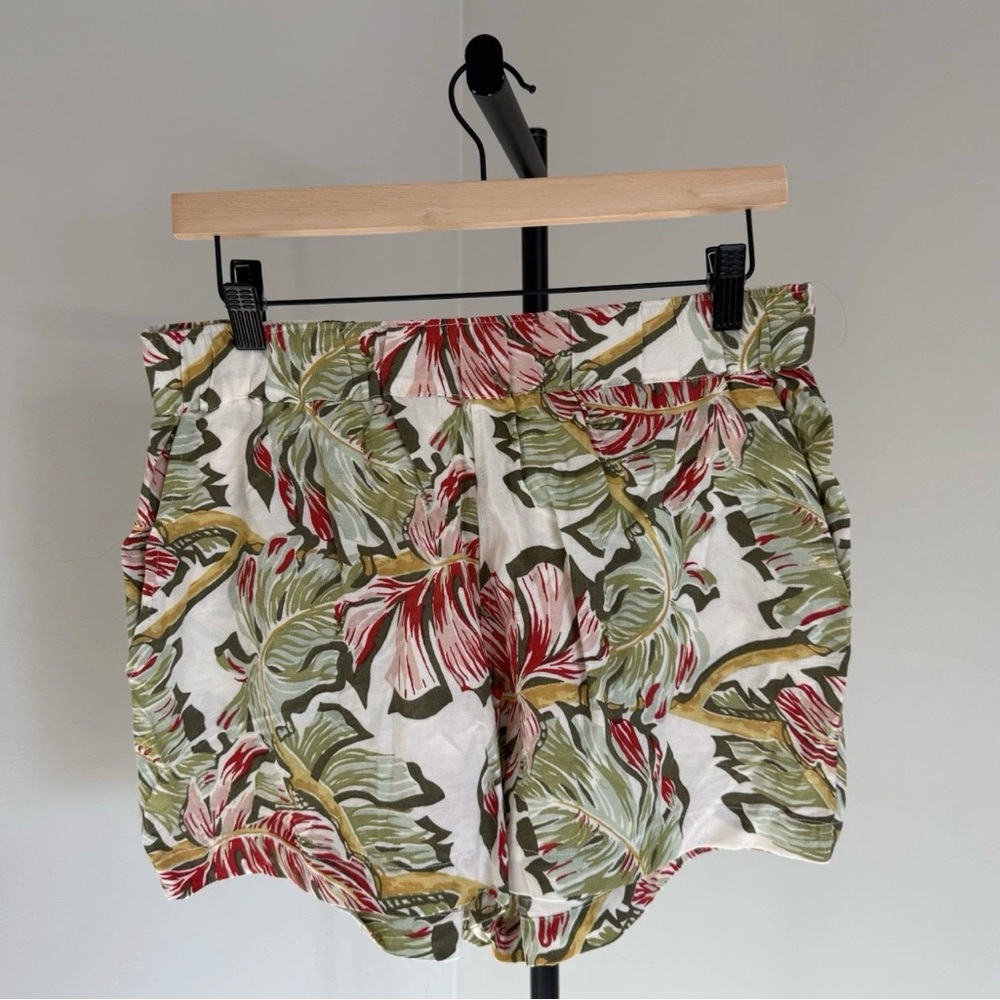 Hurley Tropical Floral Pull-On Shorts Beach Vacation Elastic Waist Size L